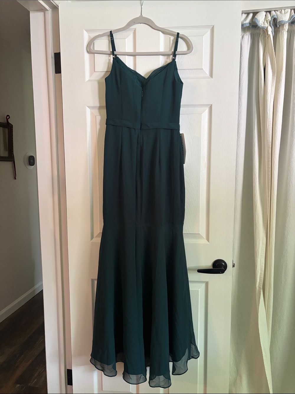 AZAZIE Bridesmaid Dress Pine / Emerald Green Cowl Neck Slip Dress - Picture 2 of 5
